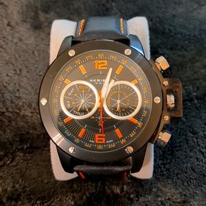 Akribos XXIV Men's Conqueror Multifunction Stainless Steel Swiss Quartz Watch